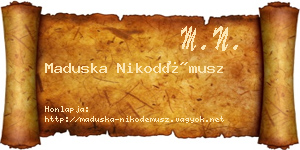 Maduska Nikodémusz névjegykártya